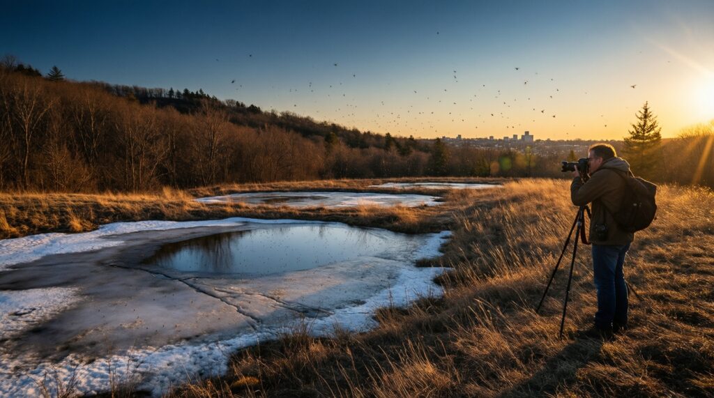 Сезонные события: цветение, миграции птиц, рыбалка, грибной сезон - календарь по месяцам - иллюстрация
